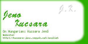 jeno kucsara business card